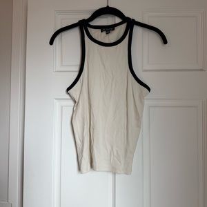 J. Crew Retro Style Contrast Trim Cutaway Tank Top Small